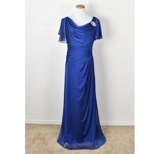 Jade by Jasmine Short-Sleeved A-Line Long Formal Dress - 8